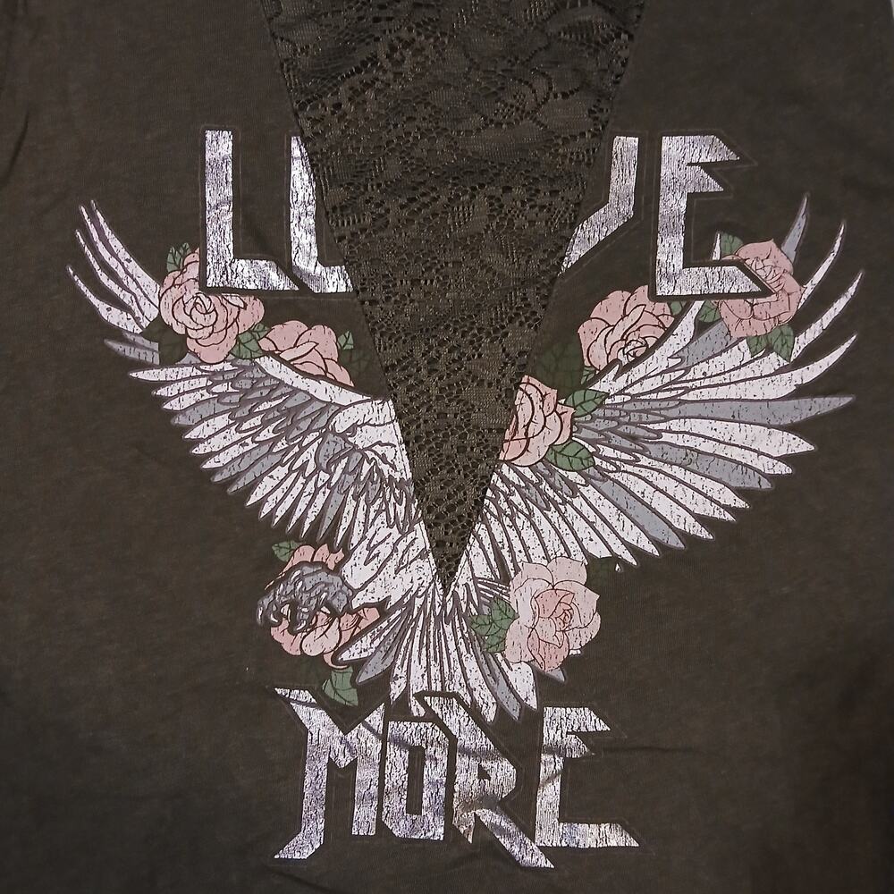 Express Wing And Rose Love More Tank Top Green Size Small